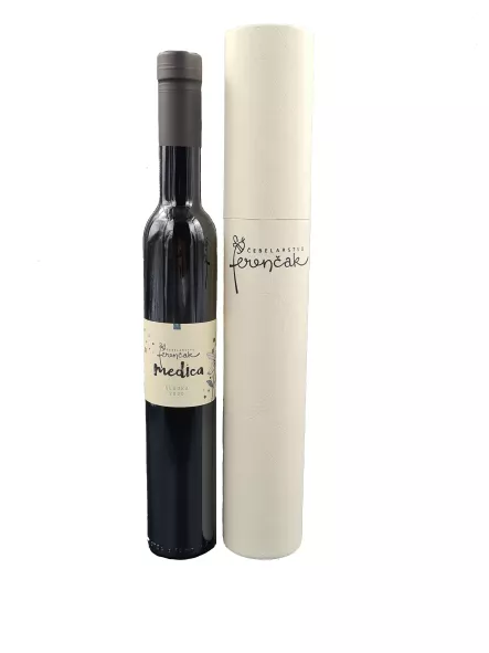 Bottle of mead in a white cardboard tube