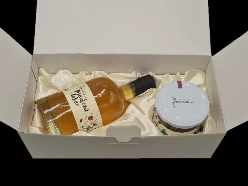 Darilna embalaža z velikim likerjem in medom/medenim dopolnilom