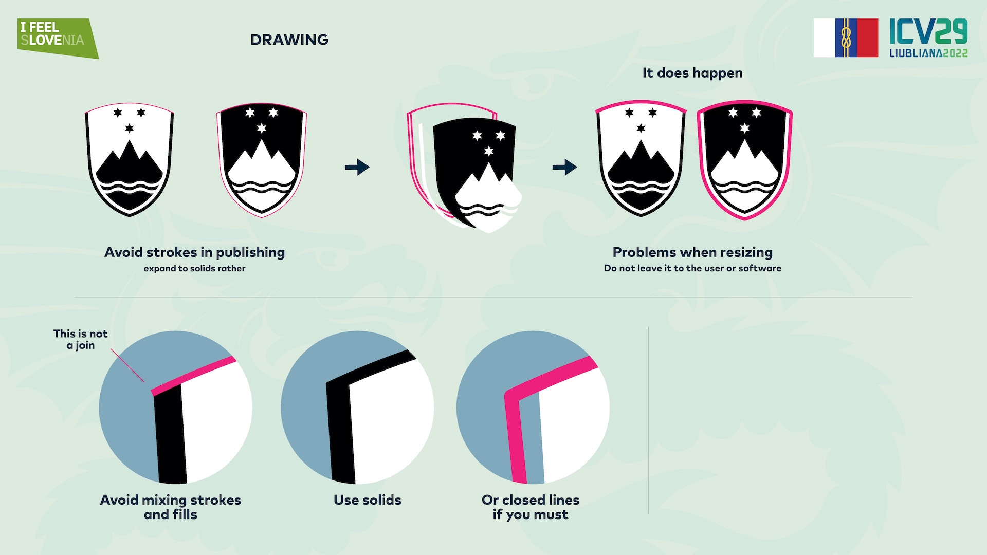 Technical drawing of symbols