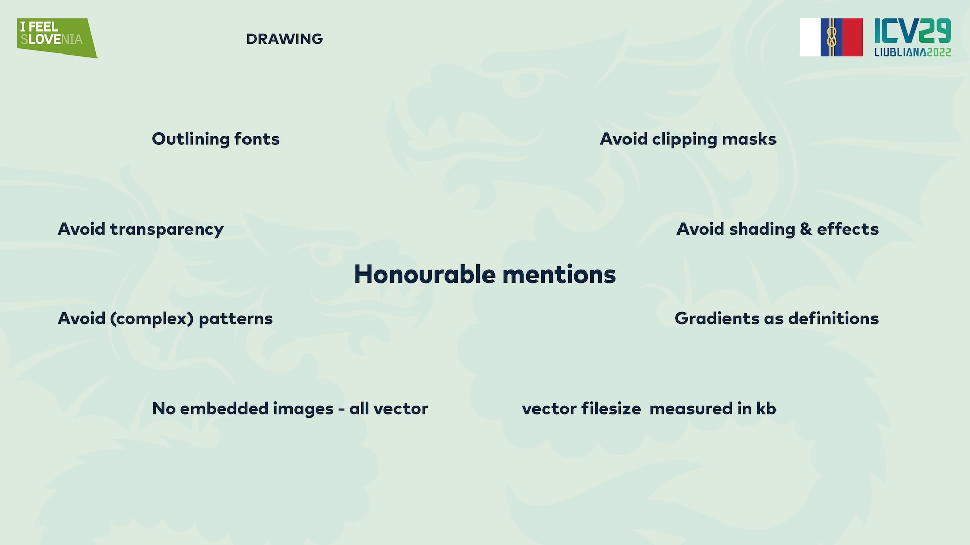 Technical drawing of symbols