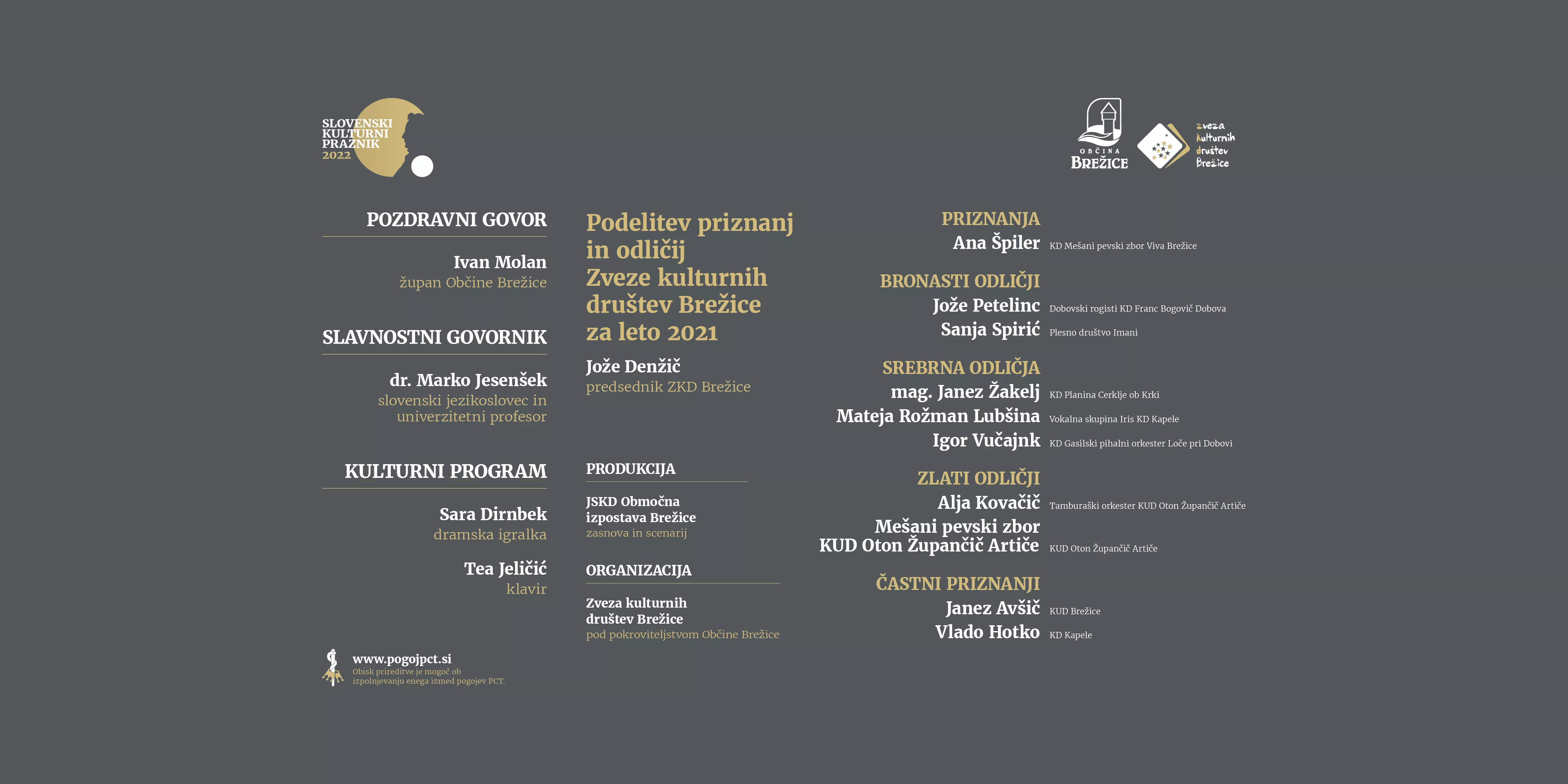Celostna podoba Slovenski kulturni praznik Brežice 2022