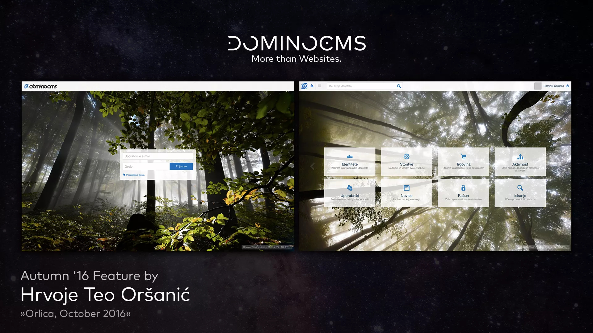 DominoCMS v jesenskih barvah