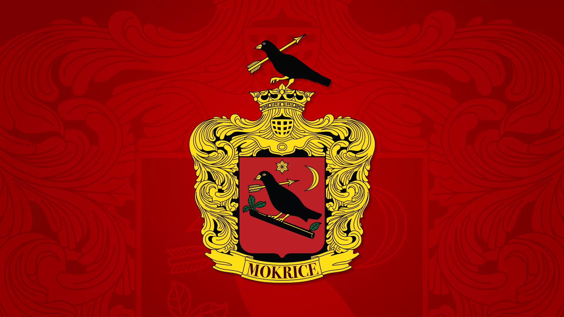 Grad Mokrice z modernim stiliziranim grbom