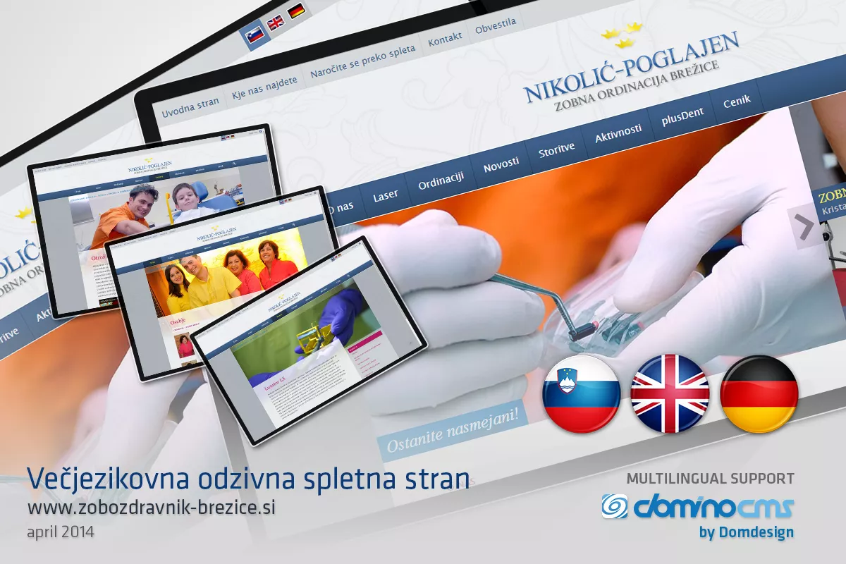 Nova večjezična in odzivna stran Zobne ordinacije Nikolić-Poglajen