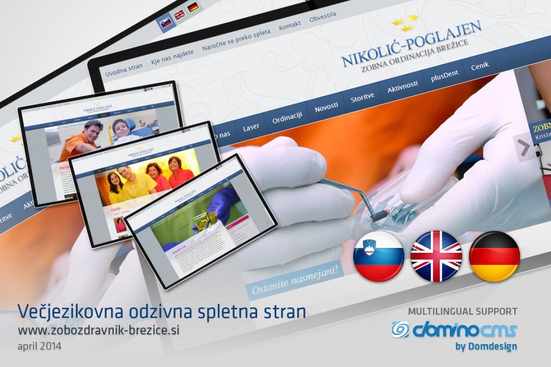 Nova večjezična in odzivna stran Zobne ordinacije Nikolić-Poglajen