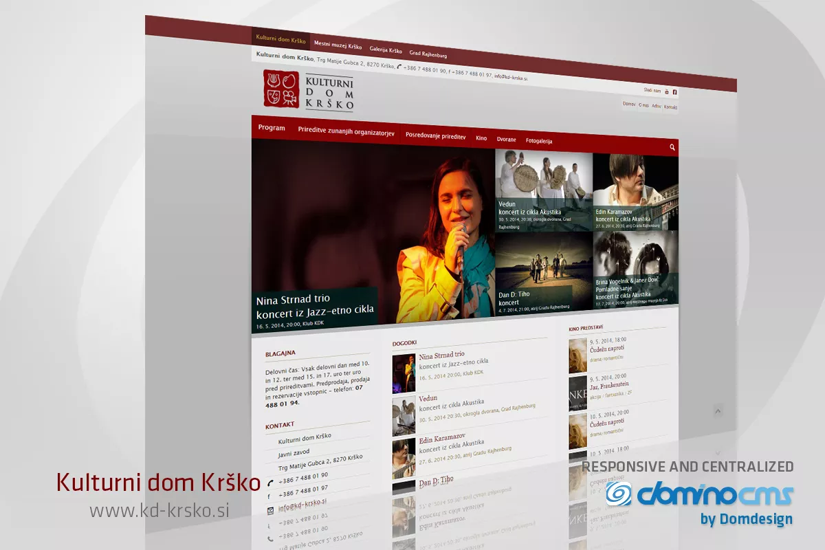 Prenovljen četverček spletnih strani Kulturnega doma Krško