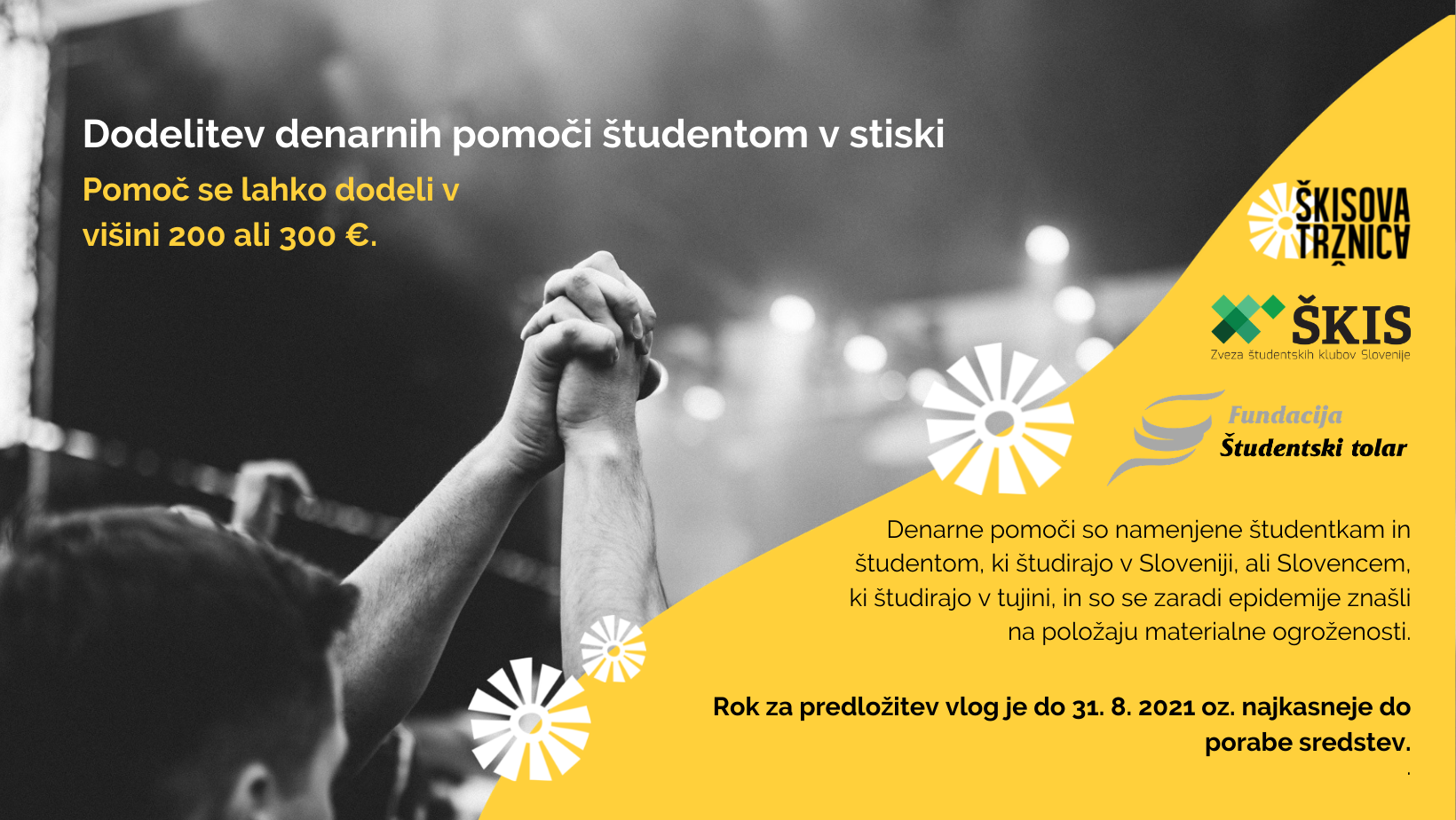 Škisova tržnica in Fundacija Študentski tolar v podporo študentom v stiski