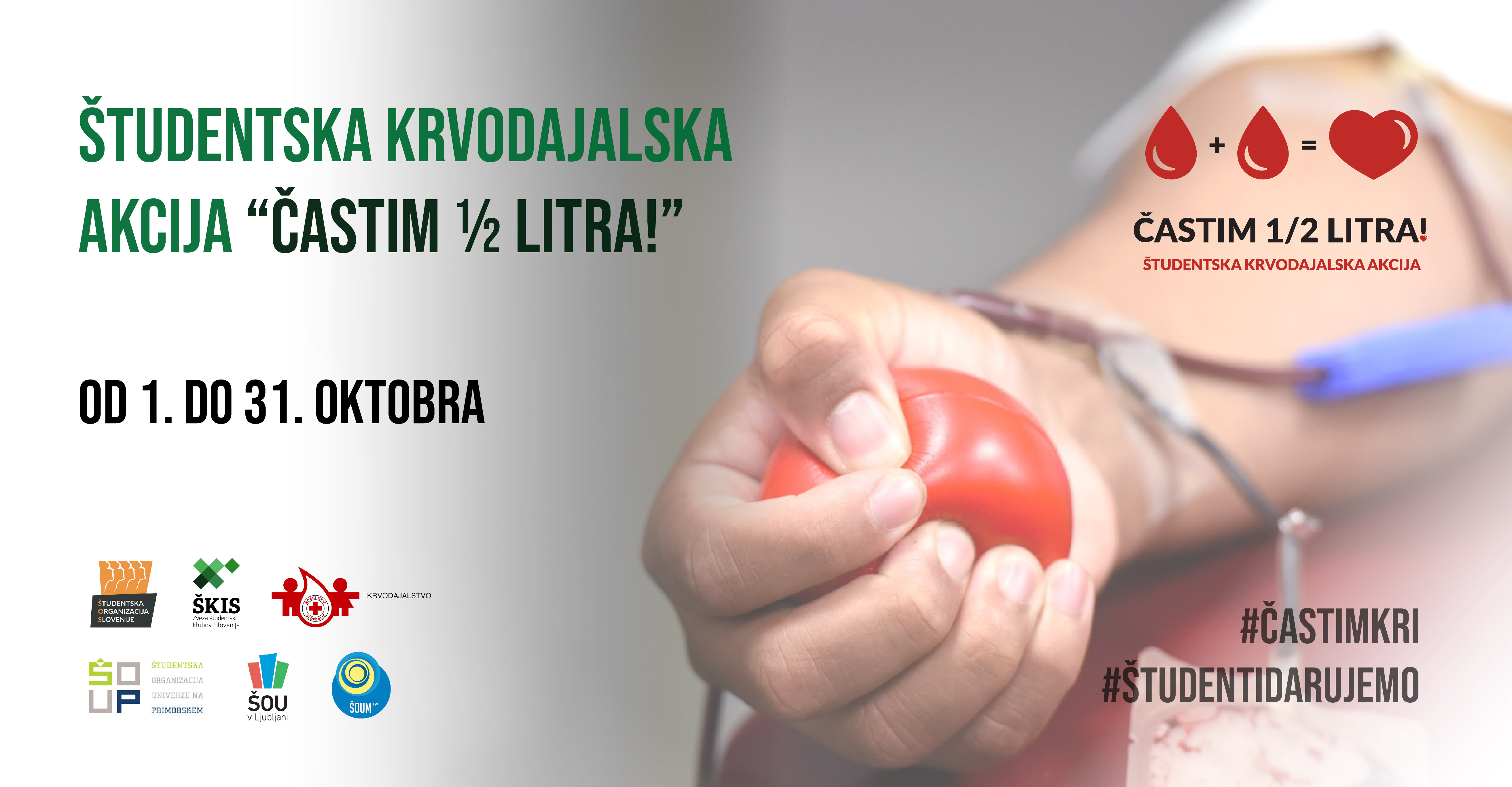 Študentska krvodajalska akcija »ČASTIM ½ LITRA!