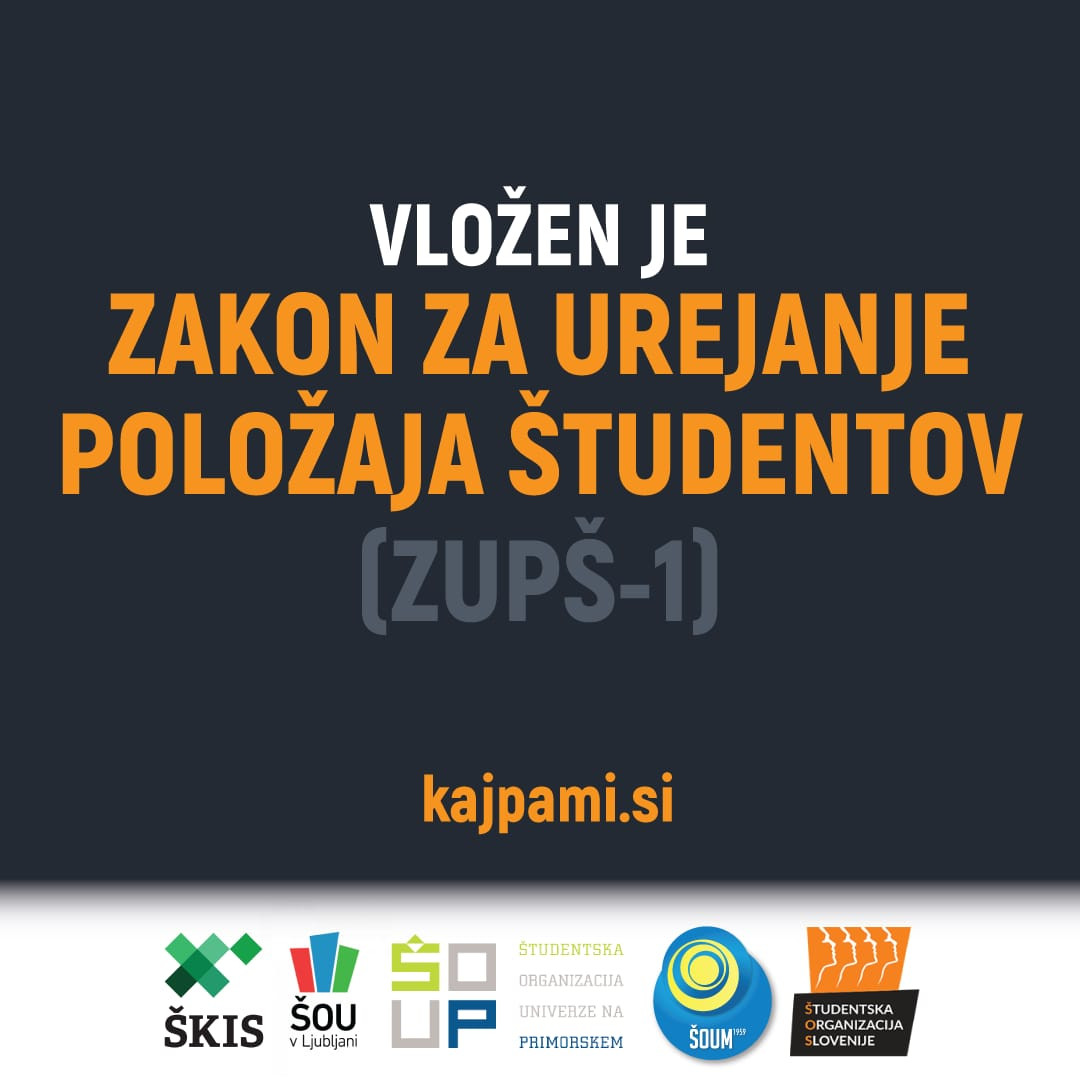 Vložen je Zakon za urejanje položaja študentov (ZUPŠ-1)