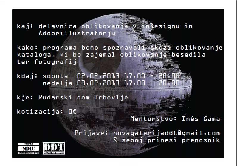 Delavnica oblikovanja v InDesignu in Illustratorju.