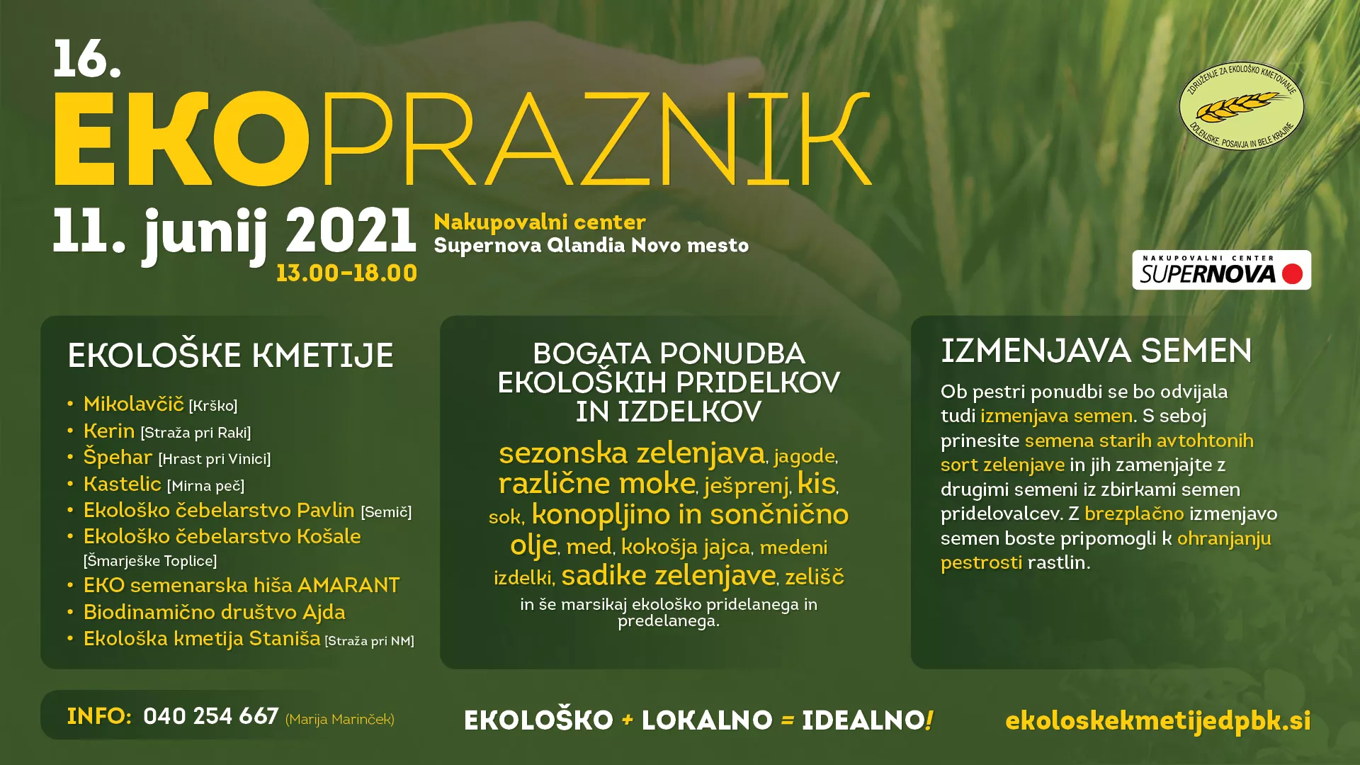 16. Ekopraznik v Nakupovalnem centru Supernova Qlandia Novo mesto