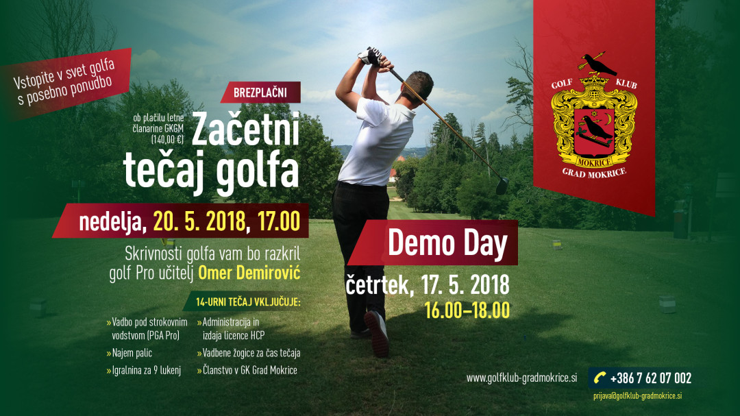 Začetni tečaj golfa 2018