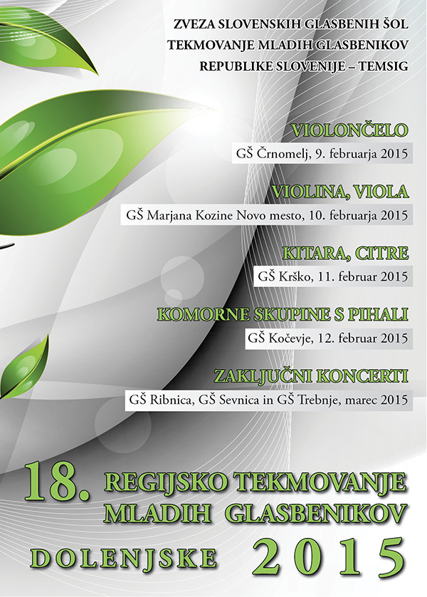 18. Regijsko tekmovanje mladih glasbenikov dolenjske 2015