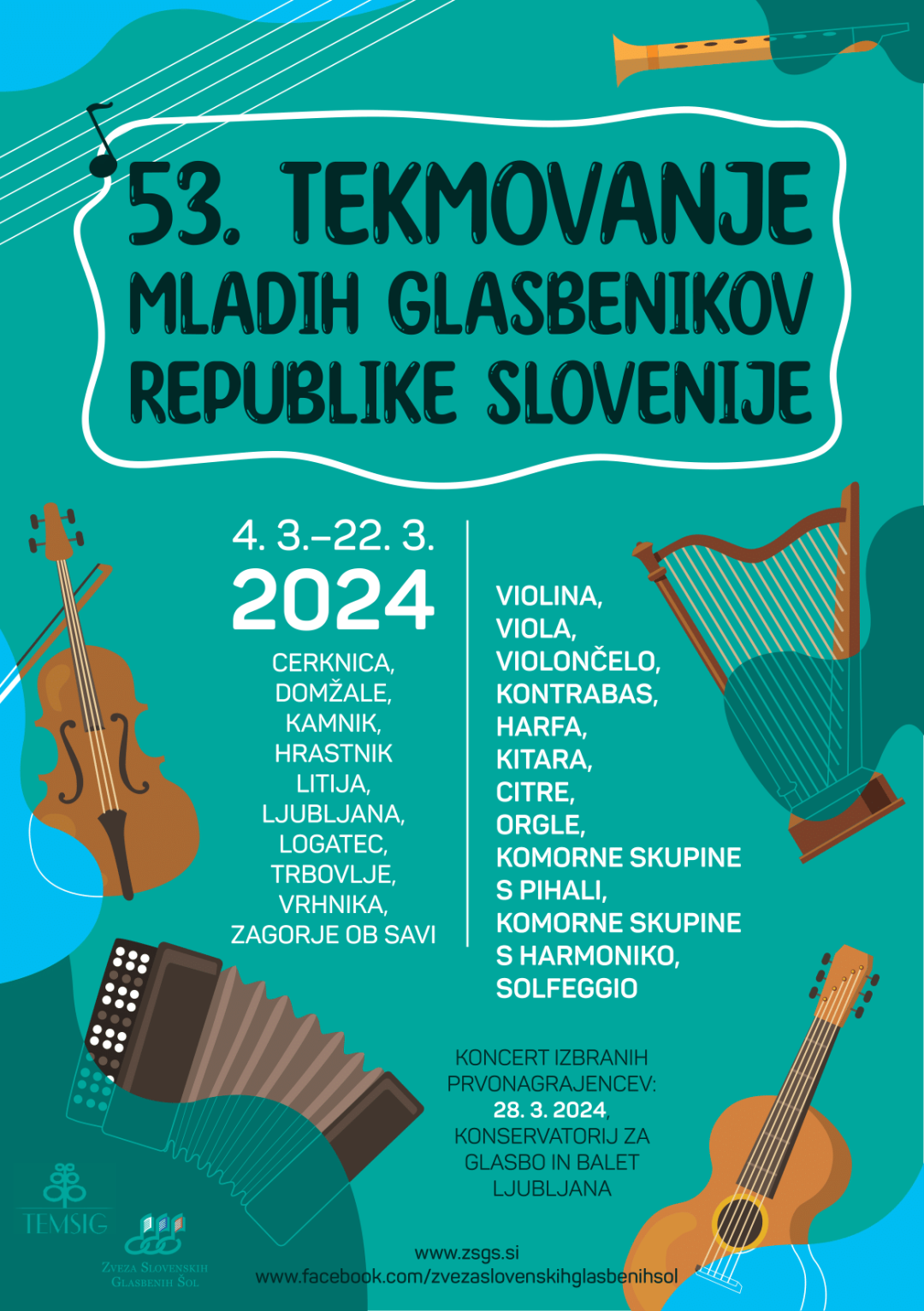 53. tekmovanje mladih glasbenikov Republike Slovenije 2024