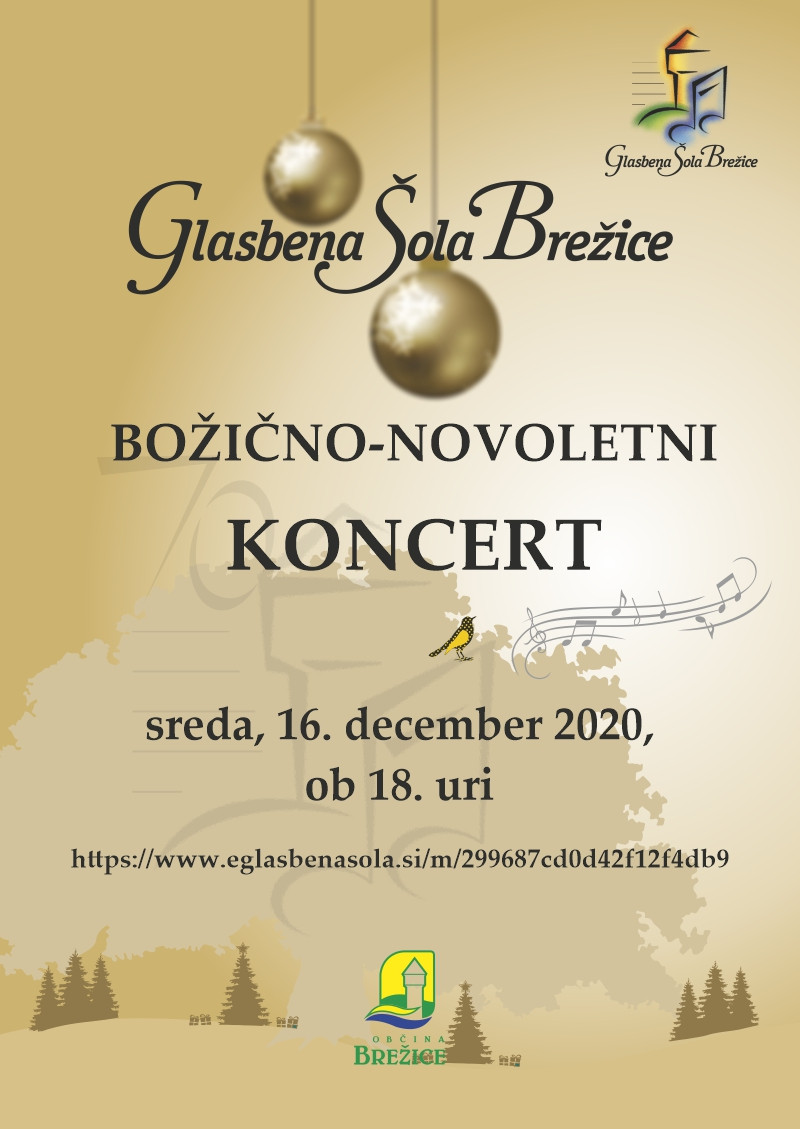 Božično-novoletni koncert Glasbene šole Brežice 2020