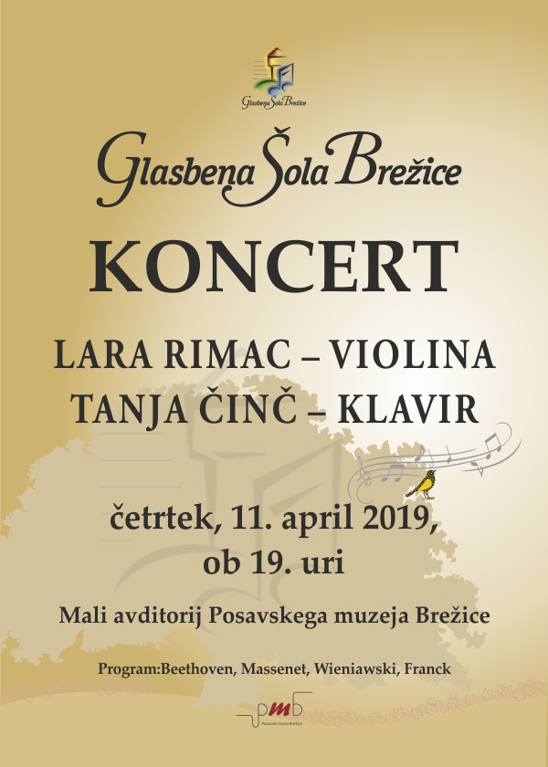 Koncert Lare Rimac – violina in Tanje Činč – klavir