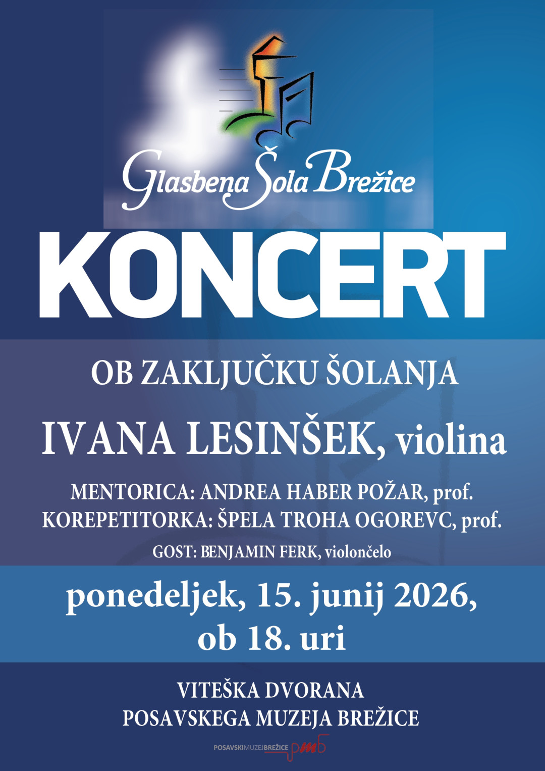Koncert ob zaključku šolanja Ivana Lesinšek