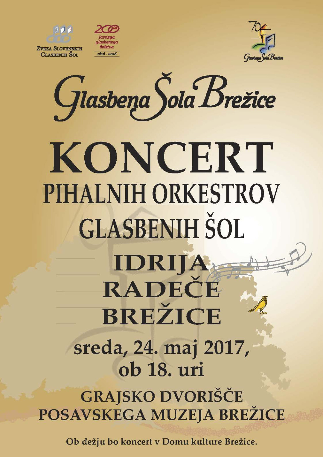 Koncert pihalnih orkestrov glasbenih šol - Idrija, Radeče in Brežice