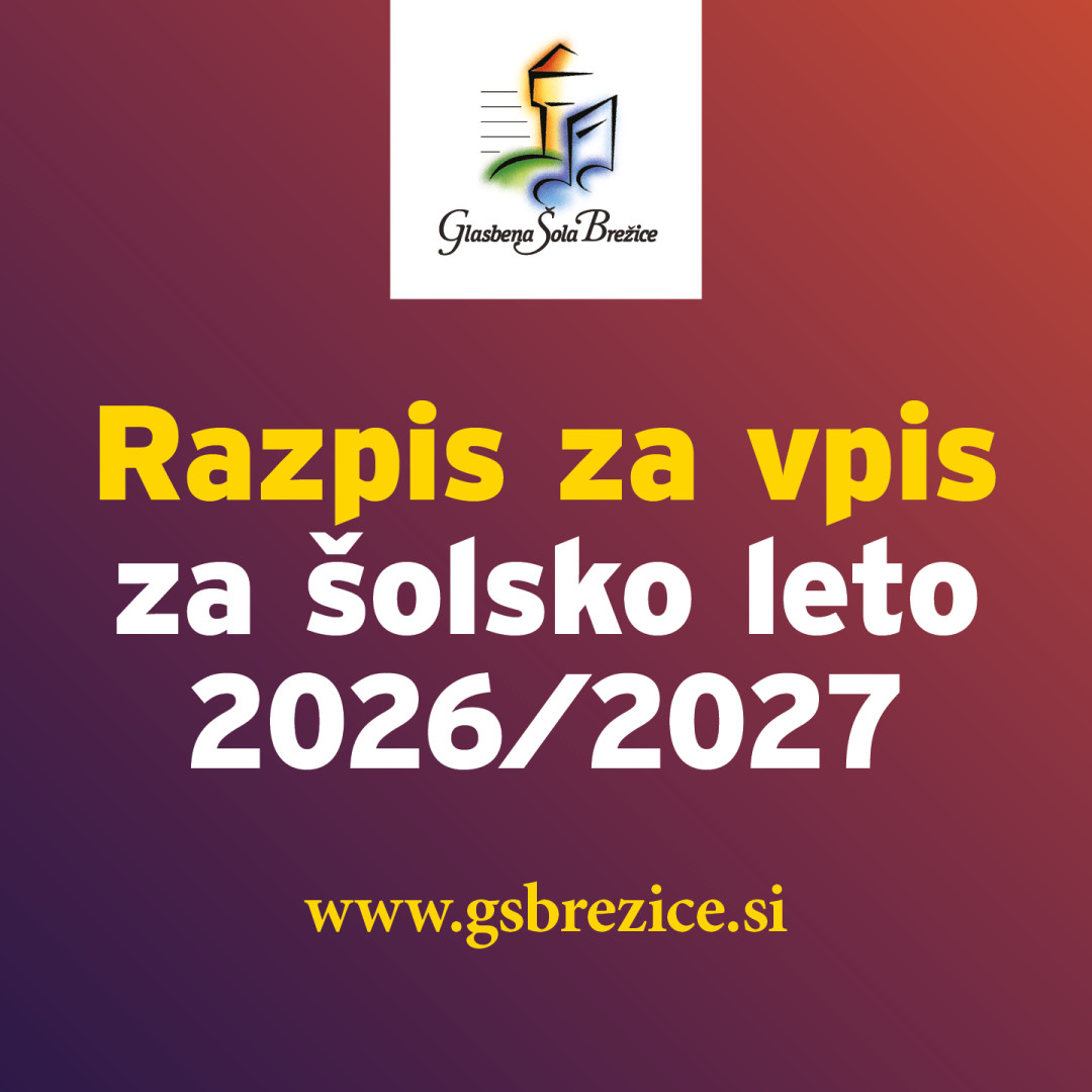 Razpis za vpis v GŠ Brežice 2026/27