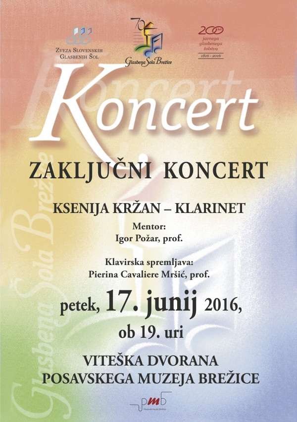 Zaključni koncert Ksenija Kržan - klarinet
