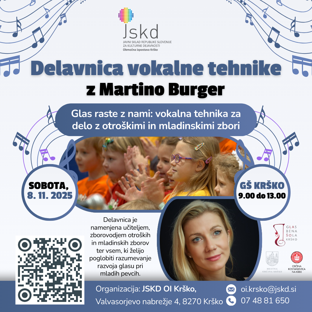 Glas raste z nami: vokalna tehnika za delo z otroškimi in mladinskimi zbori, mentorstvo: Martina Burger