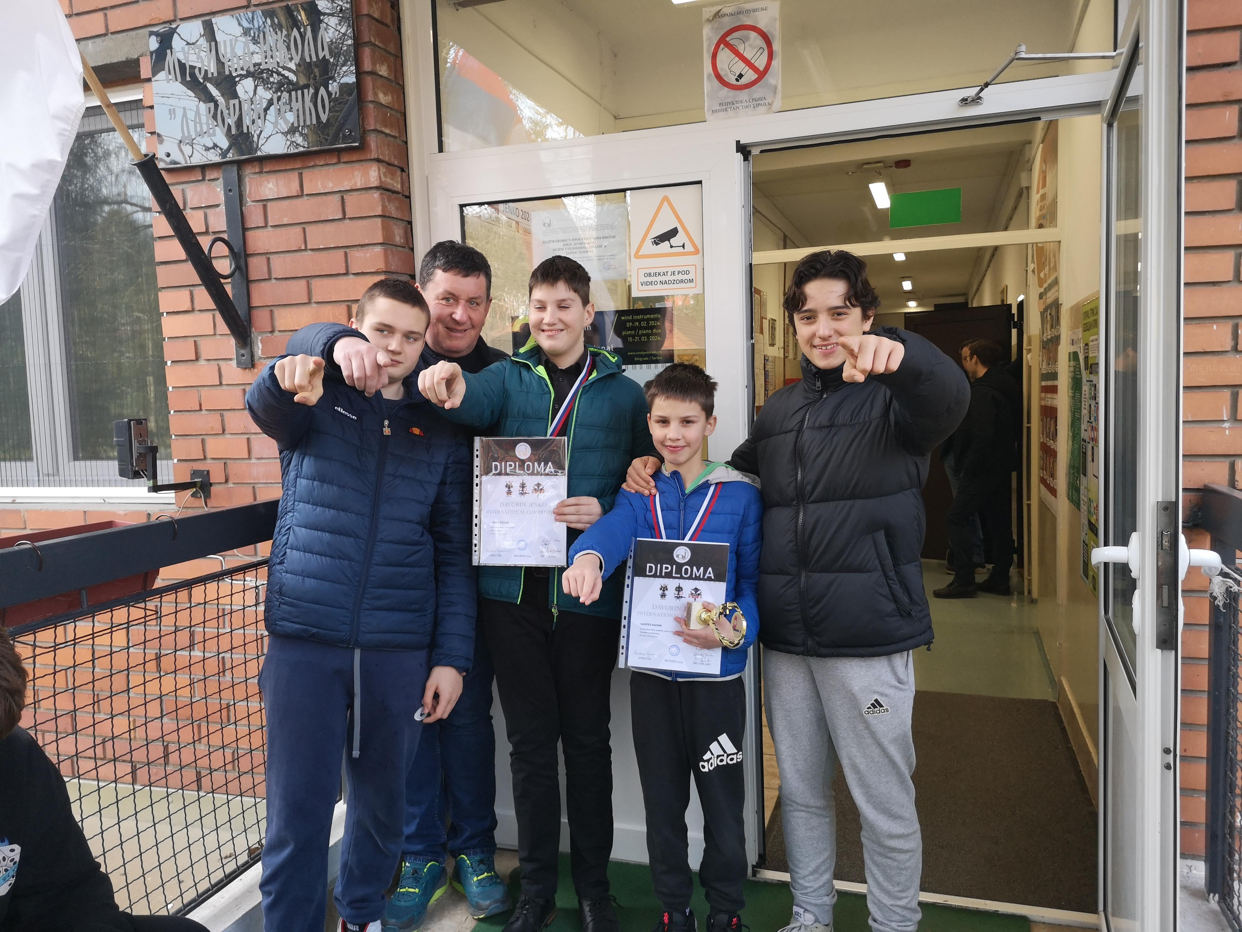 Izjemen uspeh učencev Glasbene šole Krško na XXI. mednarodnem tekmovanju Davorin Jenko v Beogradu