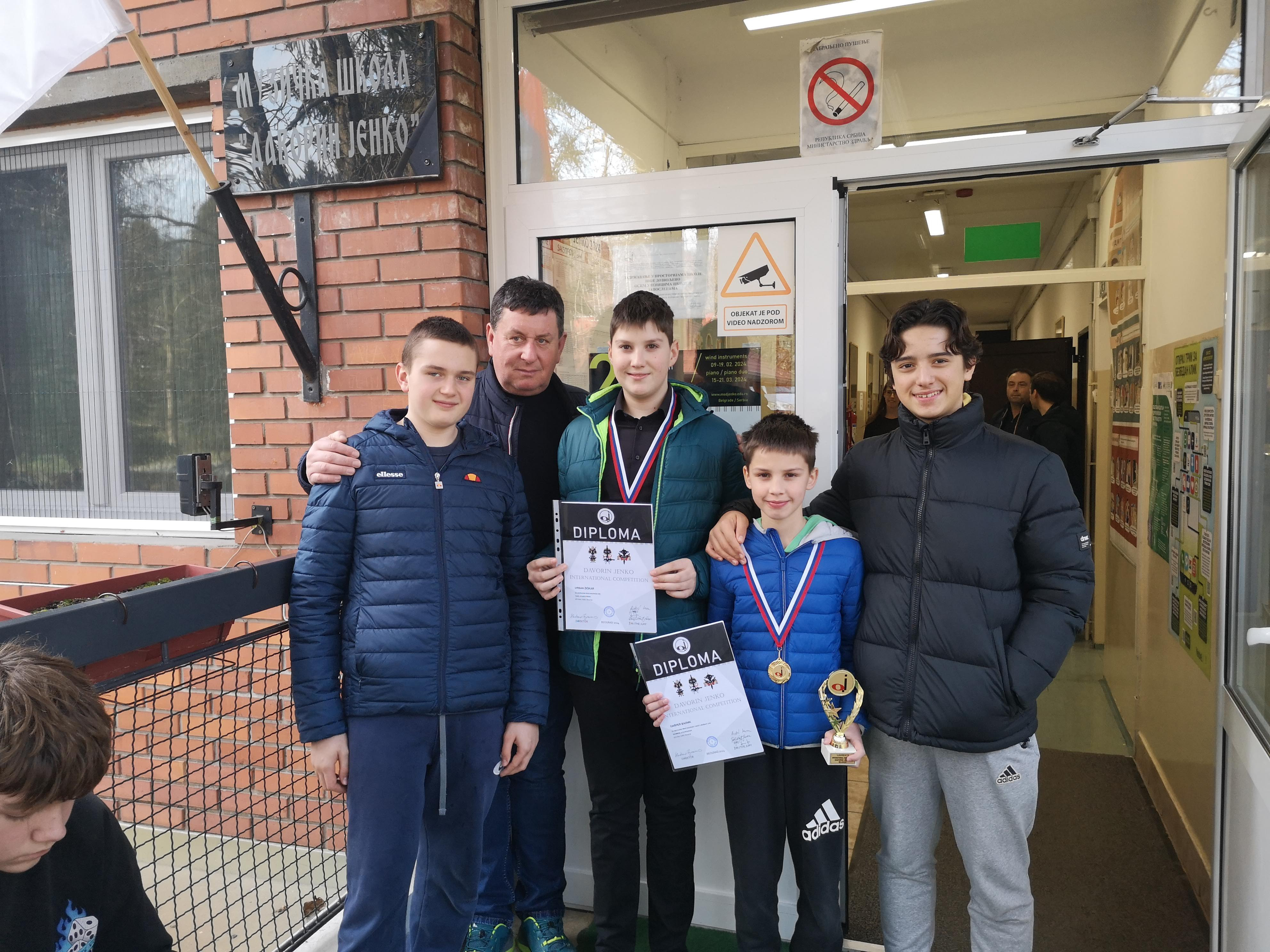 Izjemen uspeh učencev Glasbene šole Krško na XXI. mednarodnem tekmovanju Davorin Jenko v Beogradu