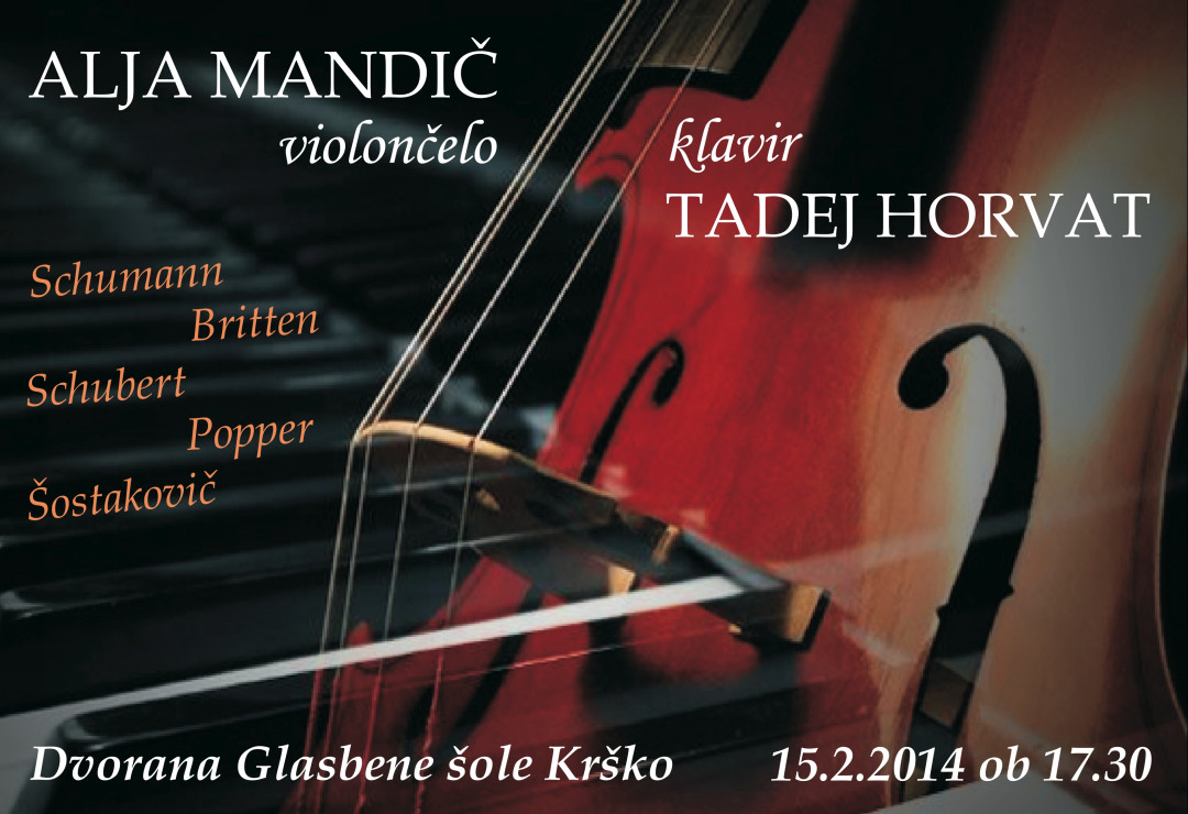 Koncert Alja Mandič – violončelo in tadej horvat – klavir