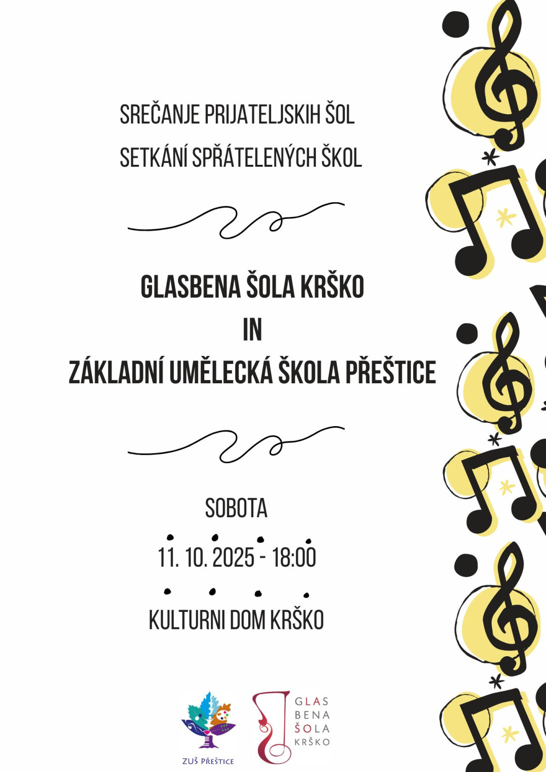 Skupni nastop GŠ Krško in gostov pobratene šole Preštice (Češke)