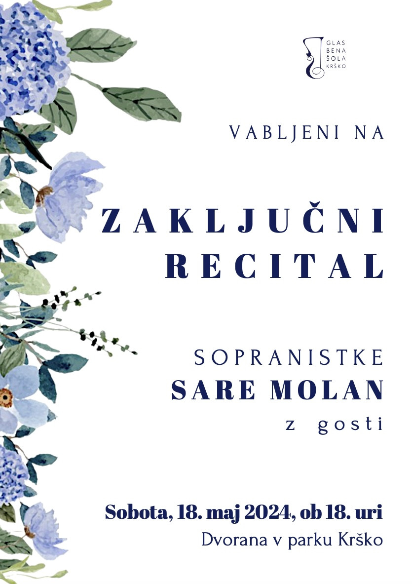 Zaključni recital solopevke Sare Molan