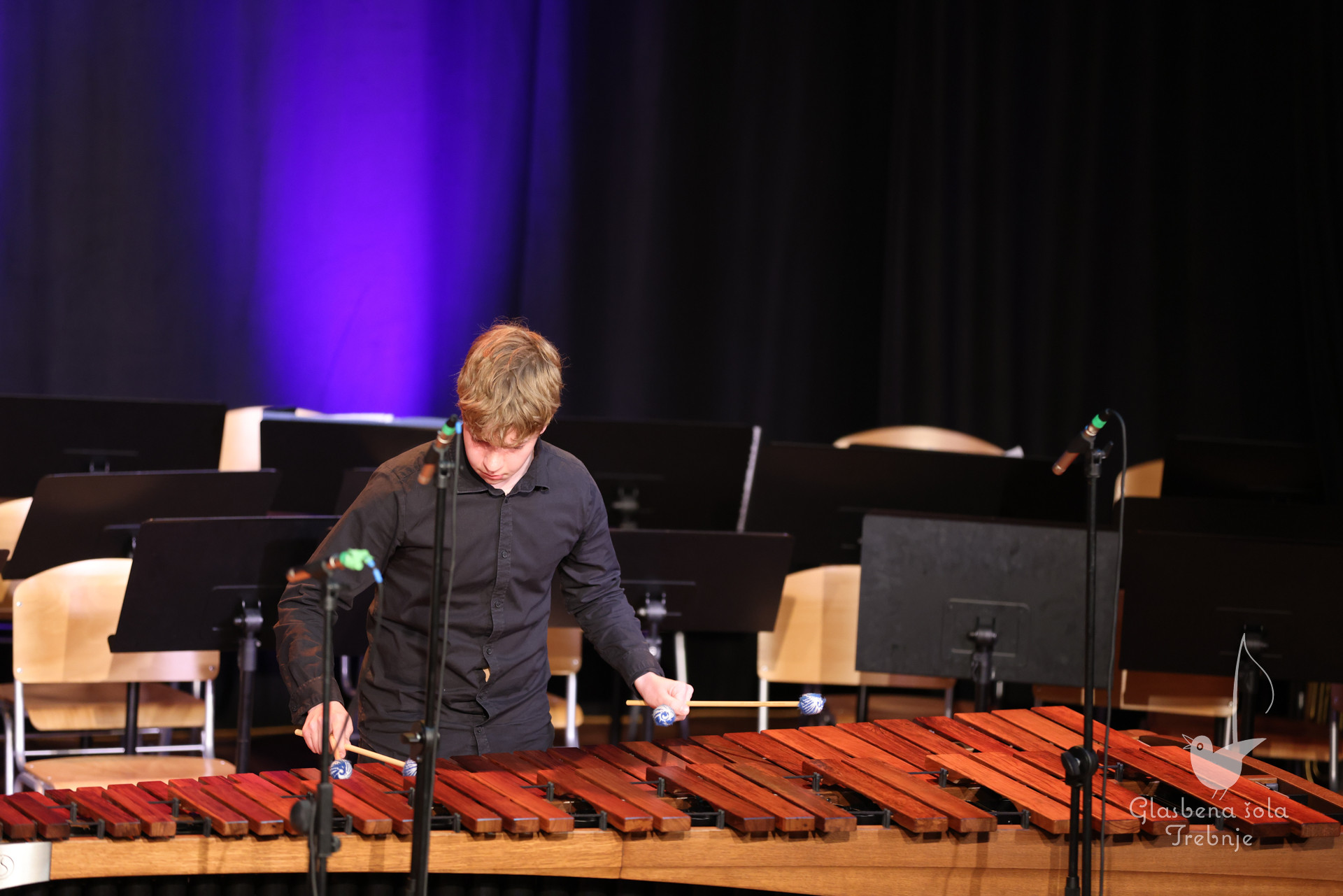 Nastop oddelka za pihala in oddelka za trobila in tolkala ob 50-letnici šole