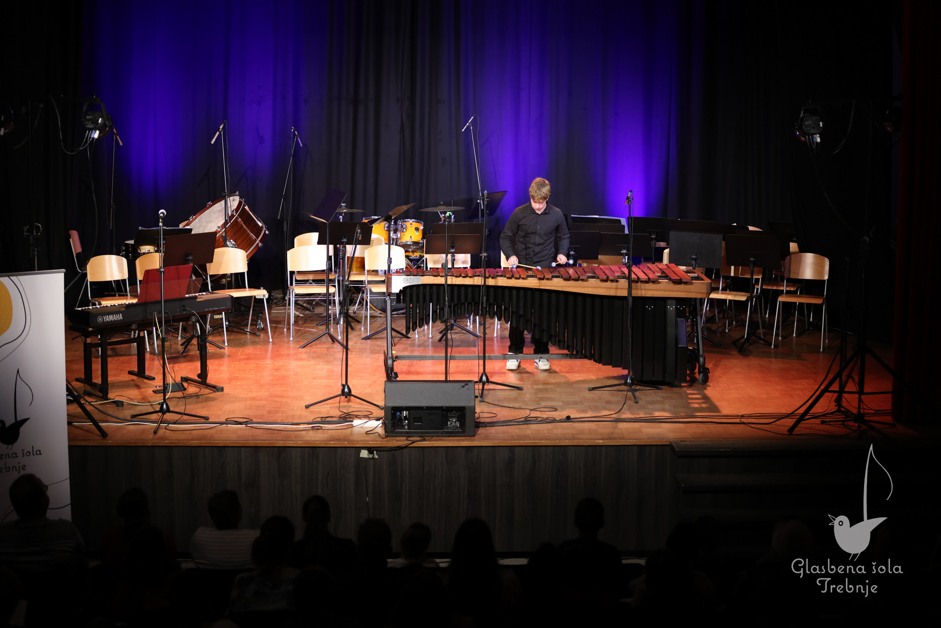 Nastop oddelka za pihala in oddelka za trobila in tolkala ob 50-letnici šole