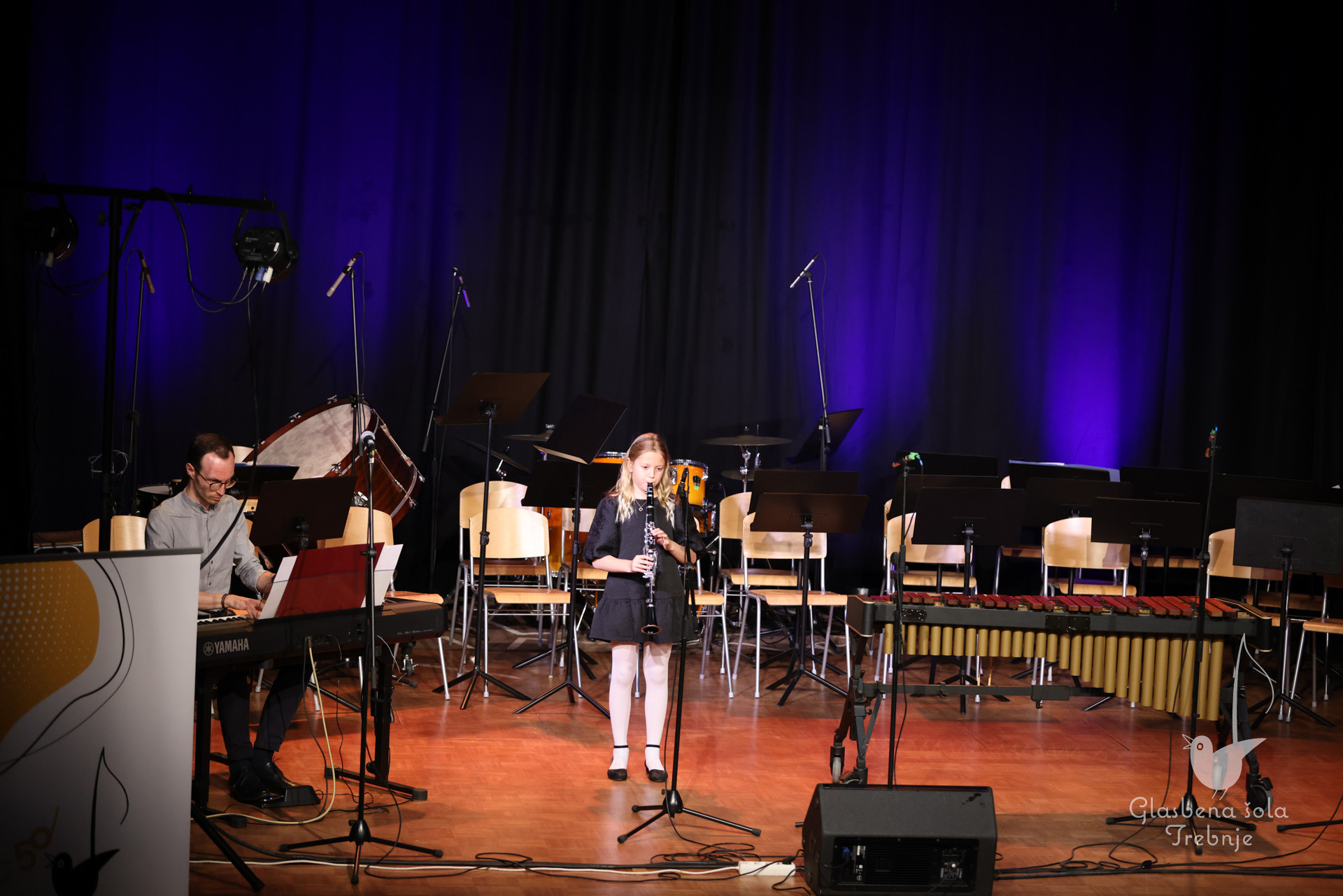 Nastop oddelka za pihala in oddelka za trobila in tolkala ob 50-letnici šole