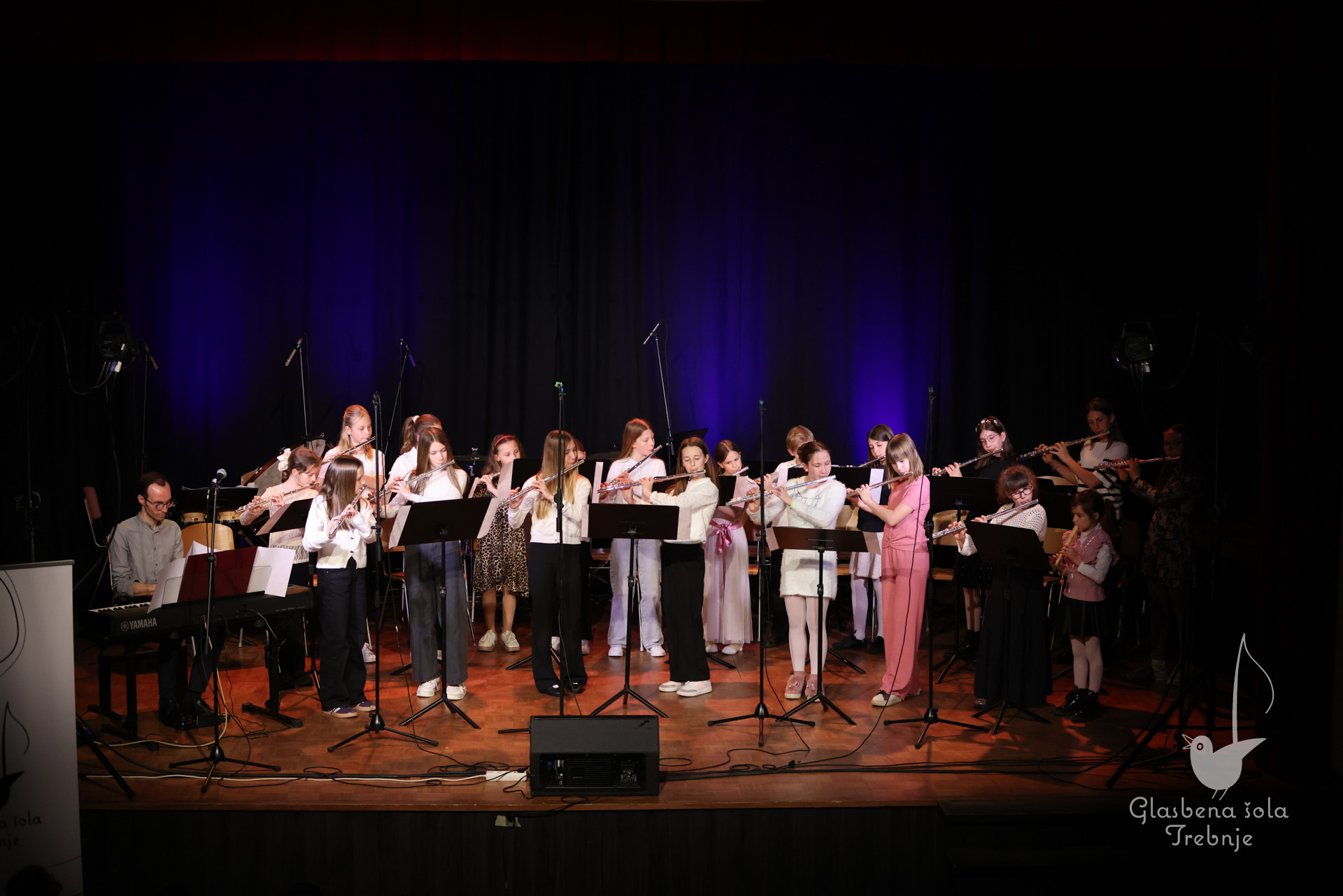 Nastop oddelka za pihala in oddelka za trobila in tolkala ob 50-letnici šole