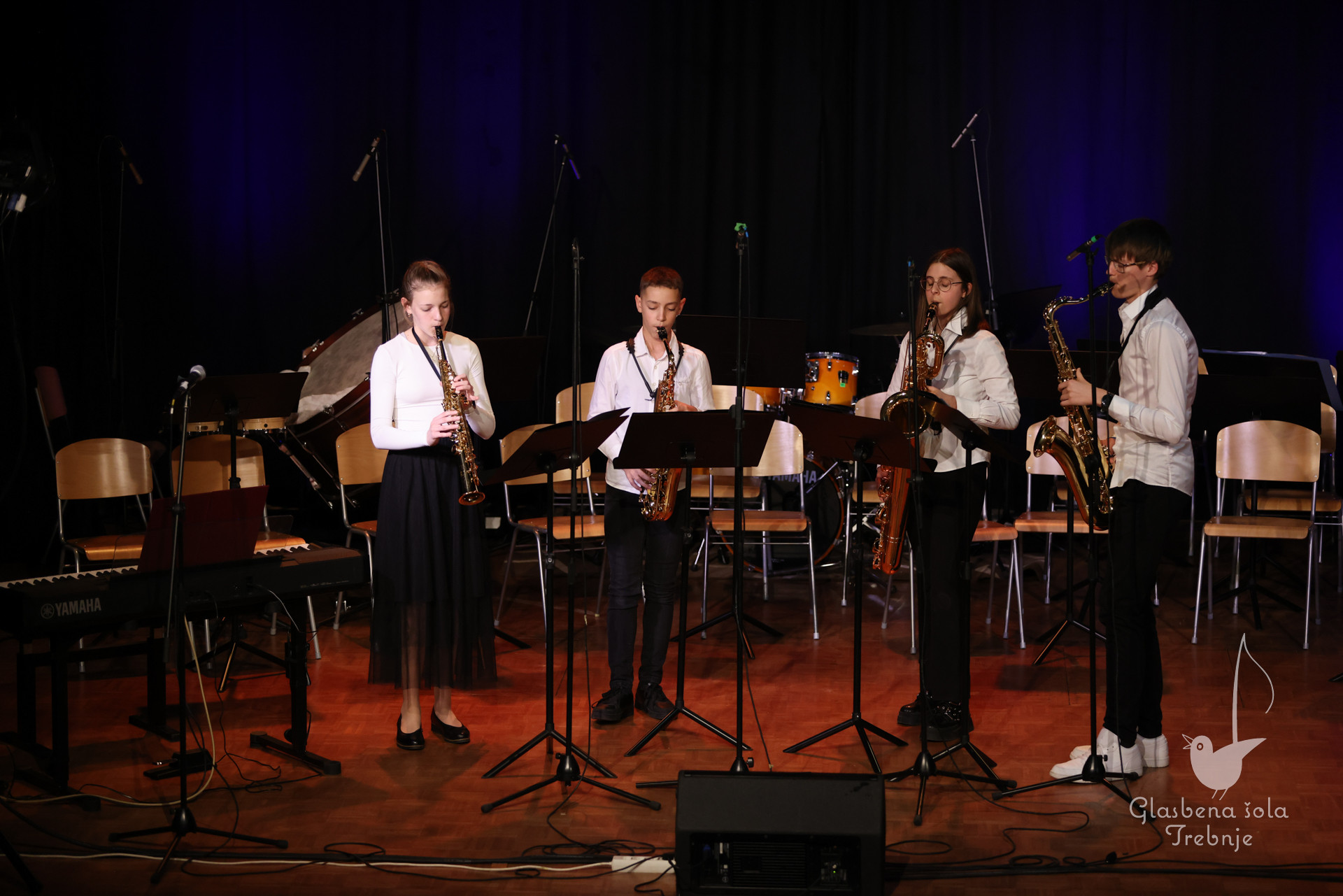 Nastop oddelka za pihala in oddelka za trobila in tolkala ob 50-letnici šole