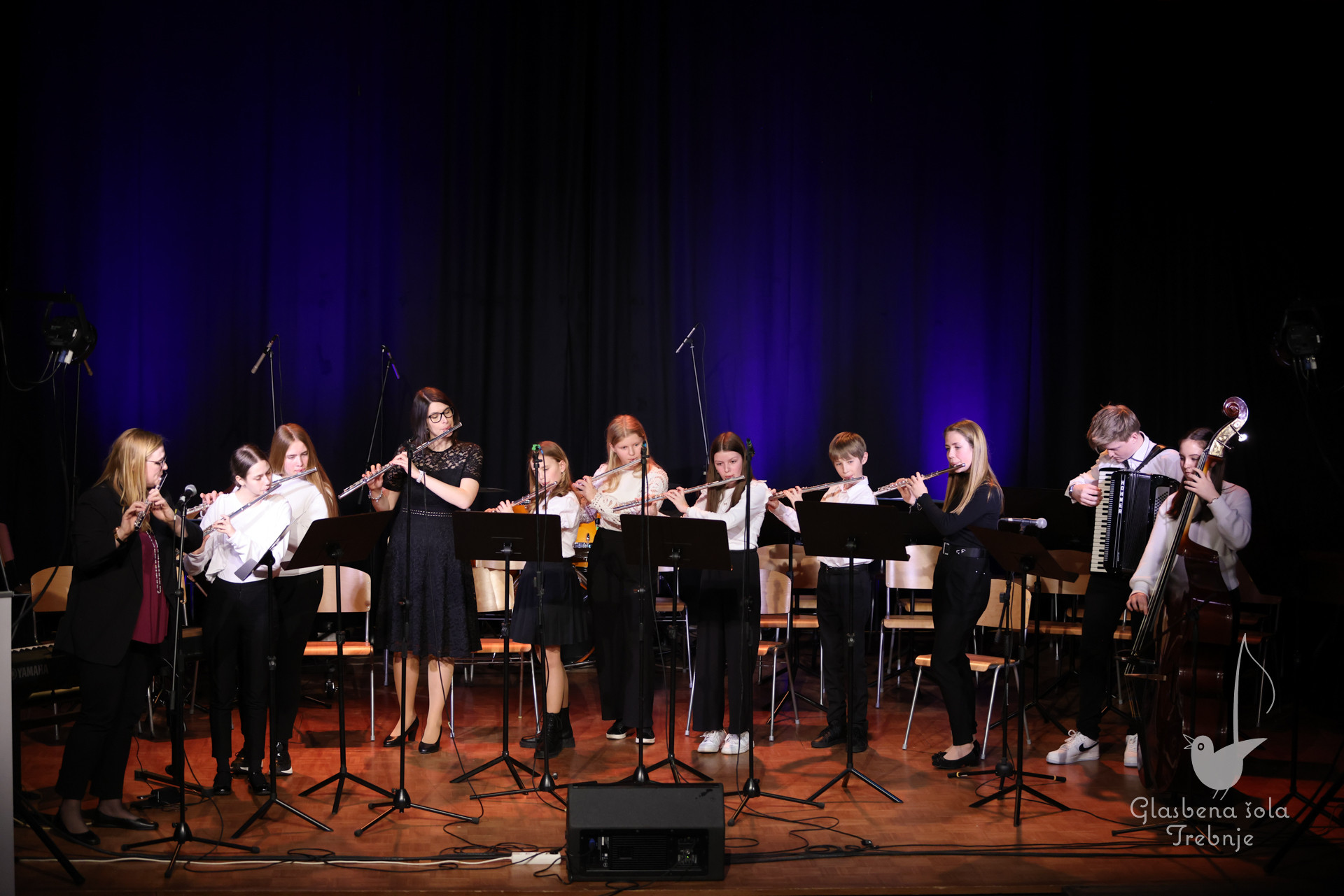 Nastop oddelka za pihala in oddelka za trobila in tolkala ob 50-letnici šole