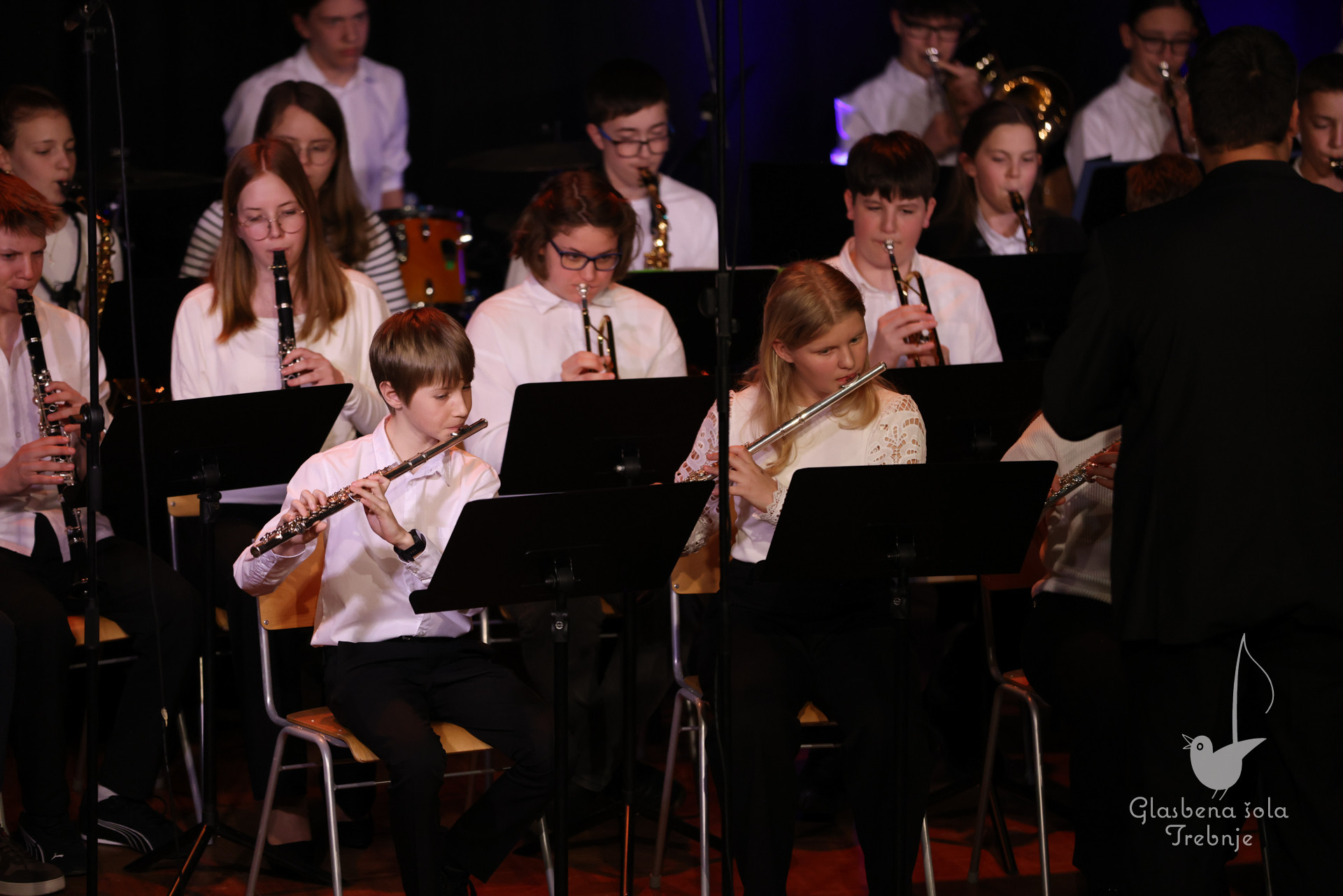 Nastop oddelka za pihala in oddelka za trobila in tolkala ob 50-letnici šole