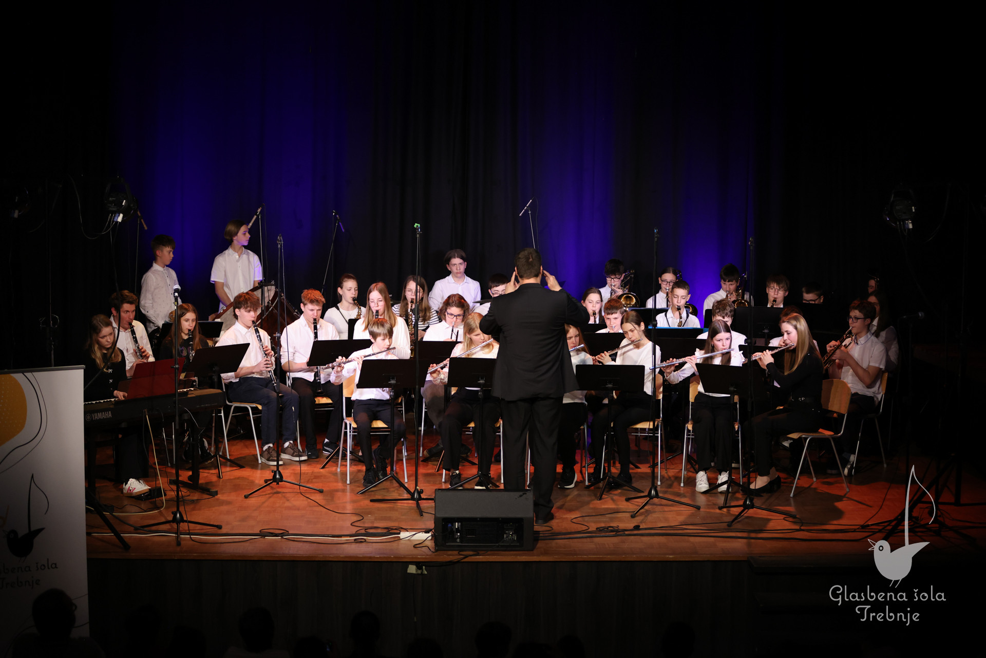 Nastop oddelka za pihala in oddelka za trobila in tolkala ob 50-letnici šole