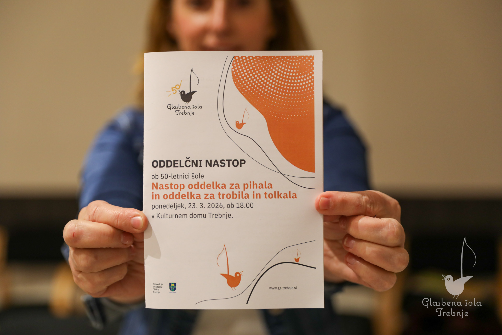 Nastop oddelka za pihala in oddelka za trobila in tolkala ob 50-letnici šole