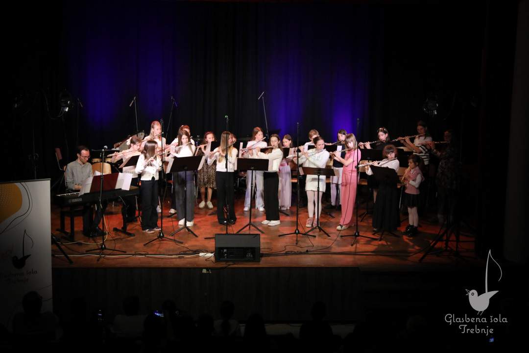 Nastop oddelka za pihala in oddelka za trobila in tolkala ob 50-letnici šole