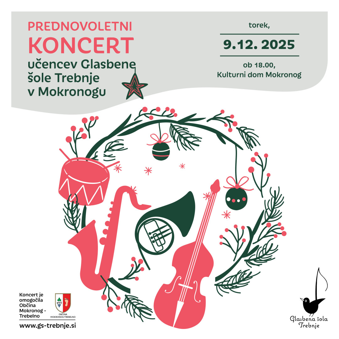 Prednovoletni koncert učencev Glasbene šole Trebnje v Mokronogu