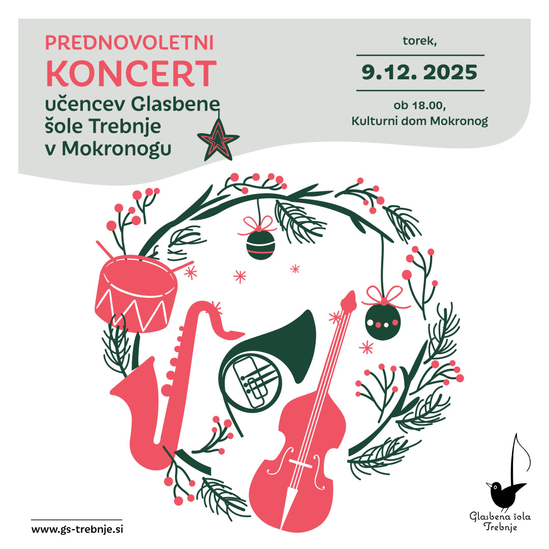 Prednovoletni koncert učencev Glasbene šole Trebnje v Mokronogu