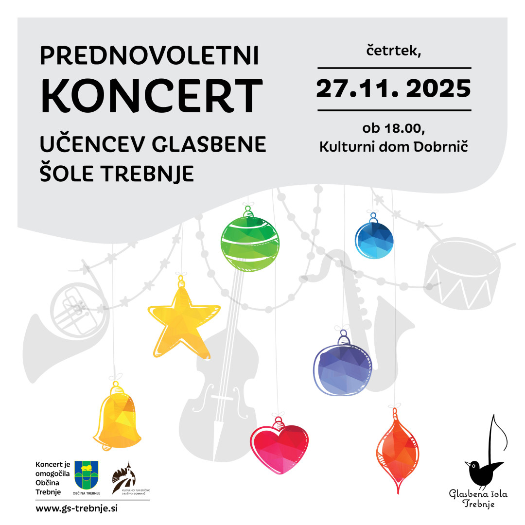 Prednovoletni nastop učencev Glasbene šole Trebnje v Dobrniču