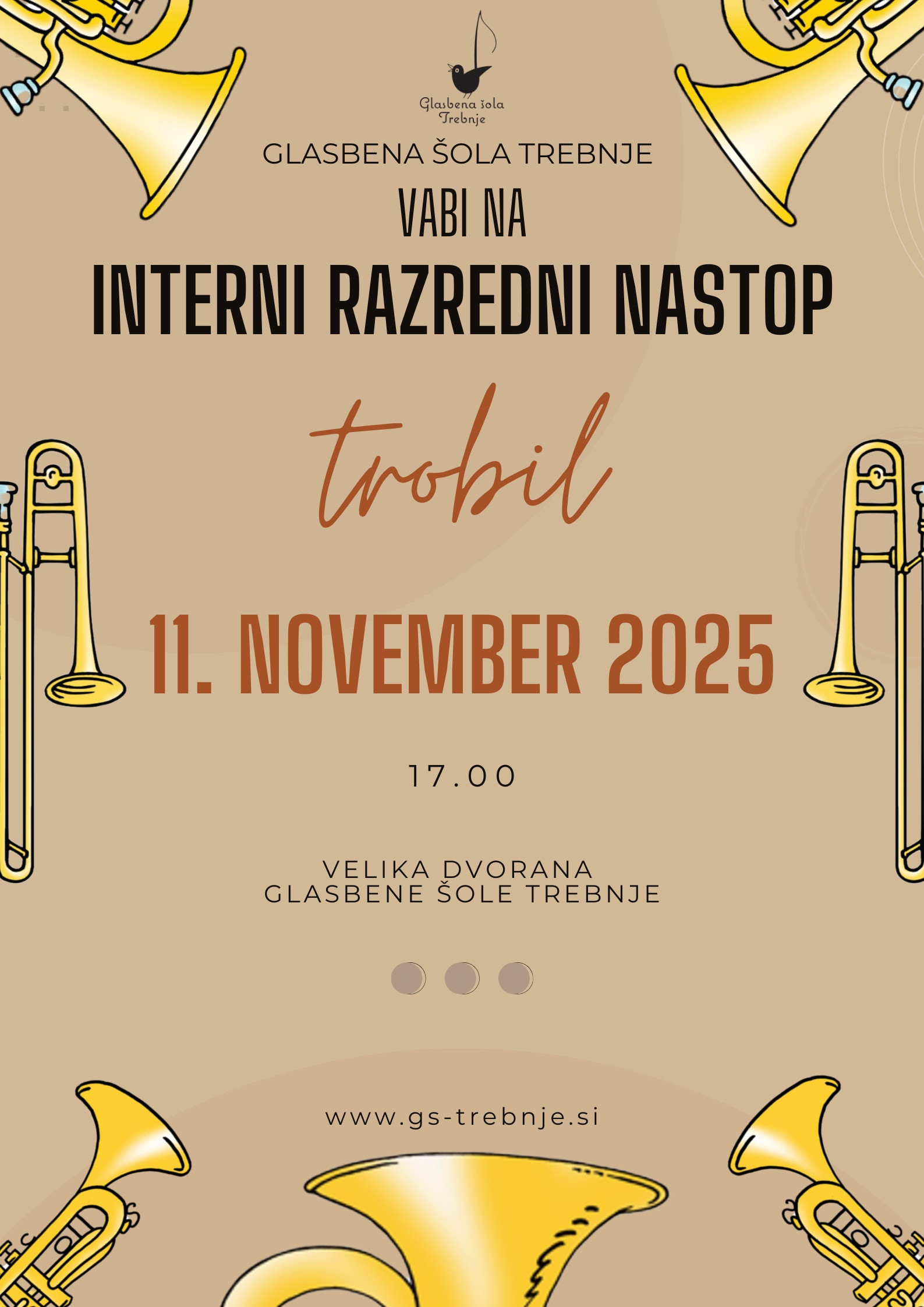 Razredni nastop učencev trobil