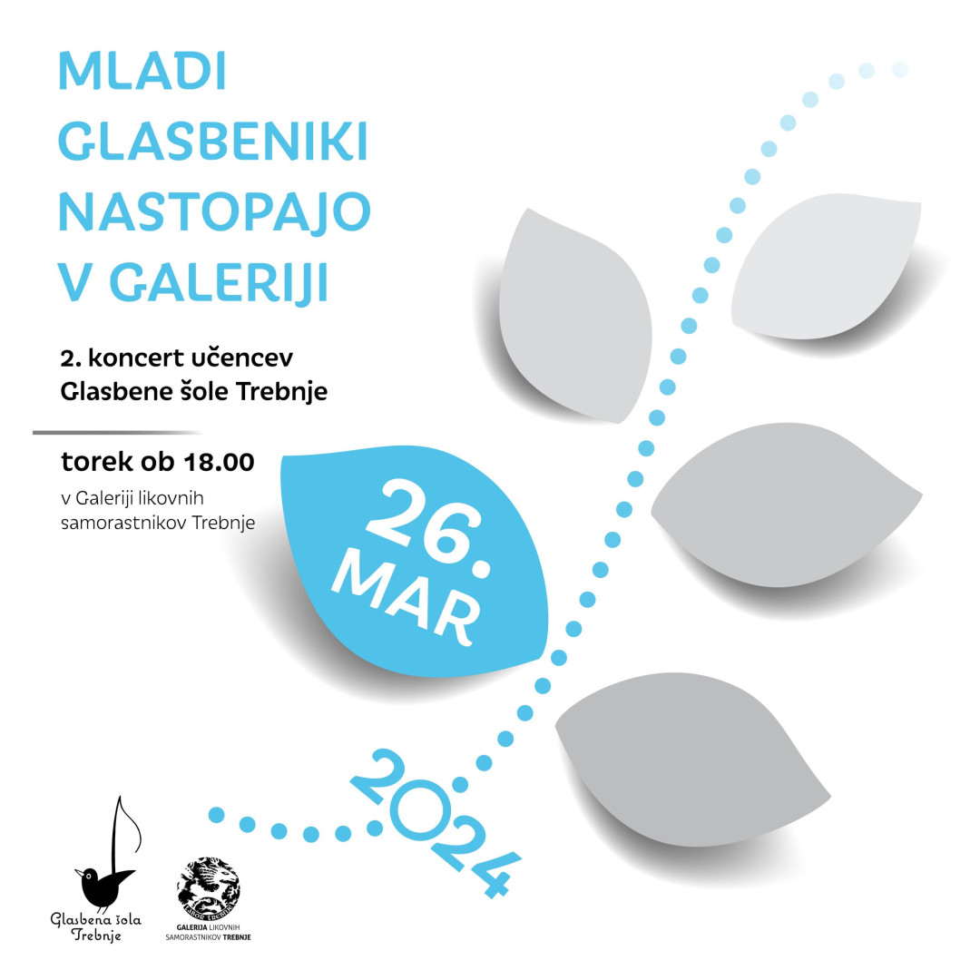 Vabilo na 2. koncert iz cikla Mladi glasbeniki nastopajo v Galeriji