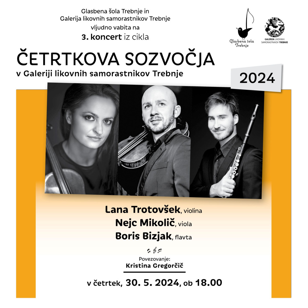 Vabilo na 3. koncert iz cikla Četrtkova sozvočja