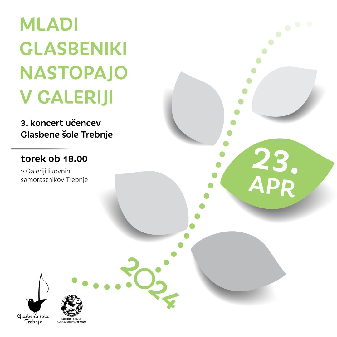 Vabilo na 3. koncert iz cikla Mladi glasbeniki nastopajo v Galeriji