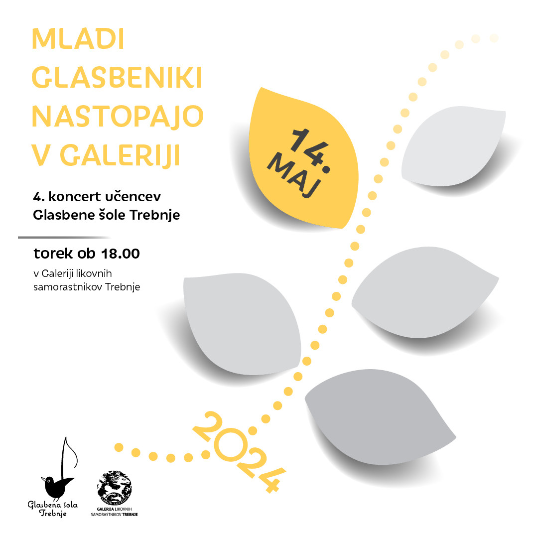 Vabilo na 4. koncert iz cikla Mladi glasbeniki nastopajo v Galeriji