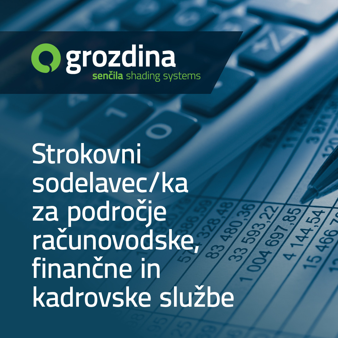 Prosto delovno mesto: Strokovni sodelavec/ka v računovodstvu in financah