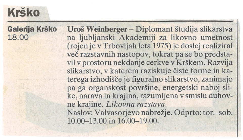 Uroš Weinberger | RAZSTAVA SLIK